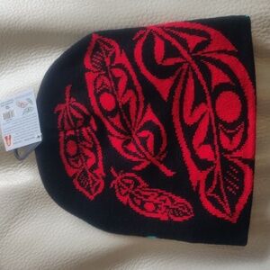 'Four Feathers' by Angela Kimble, Coast Salish Toque / Beanie / Hat / Cap